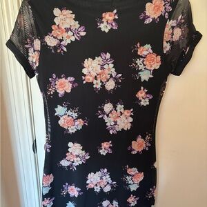 Floral Black Dress